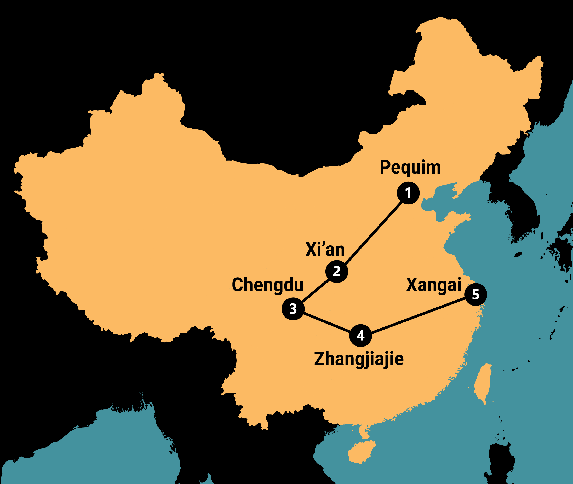 Mapa do Roteiro China